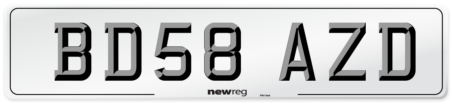 BD58 AZD Number Plate from New Reg